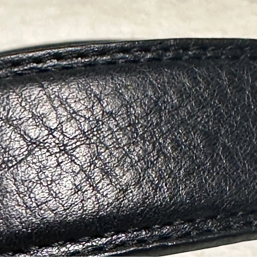 Gennaro Di Palma  Made in Italy Men's Belt Genuine Leather BLack , Silver 40